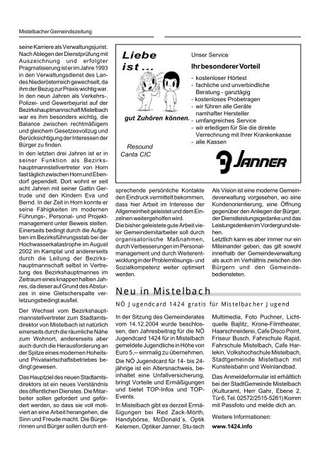 Gemeindezeitung 2005/1 - Mistelbach