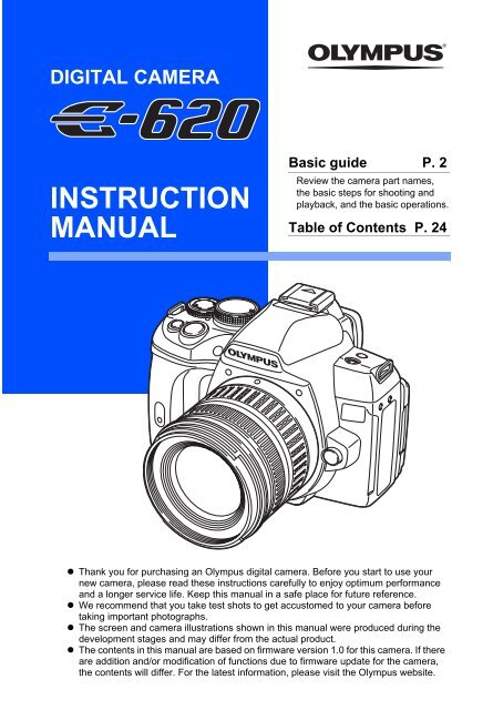 Manuale Del Proprietario Per Fotocamera Olympus E-620 (E620) – 156 Pagine – Nuovo