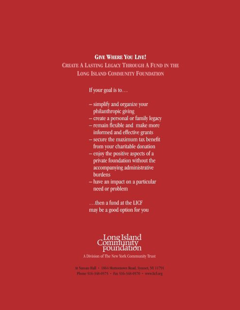 2008 Annual Report - Long Island Community Foundation