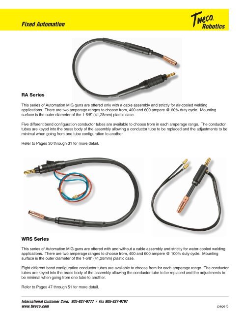 Fixed Automation Arc Welding Equipment and Consumables