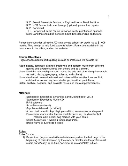 HS Band Benefits & Requirements '13-'14.pdf - NCSBands
