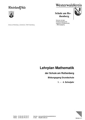 Lehrplan Mathematik-Gesamt - Schule am Rothenberg