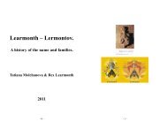 LEARMONTH-LERMONTOV. A HYISTORY OF THE NAME AND FAMILIES