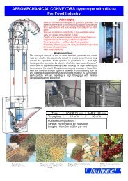 AEROMECHANICAL CONVEYORS (type rope with discs) For Food Industry