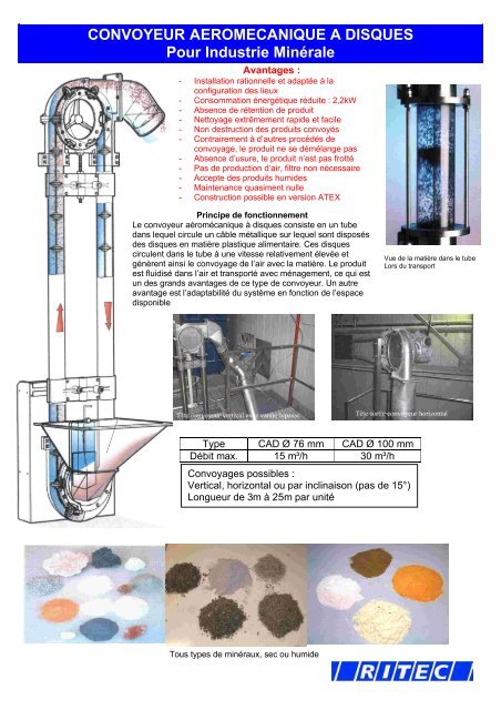 CONVOYEUR AEROMECANIQUE A DISQUES Pour Industrie MinÄrale