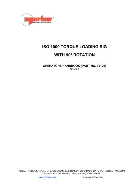 ISO 1000 TORQUE LOADING RIG WITH 90° ROTATION