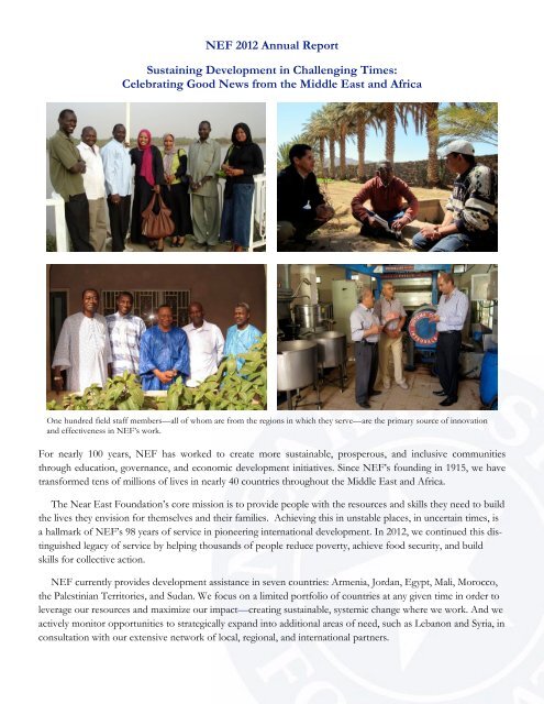 Near East Foundation 2012 Annual Report