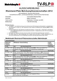 AUSSCHREIBUNG - Pfälzer Turnerbund