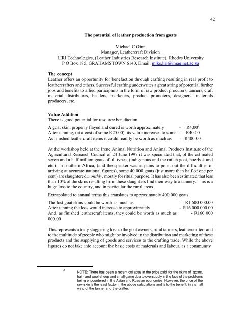 Research and Training Strategies for Goat Production Systems in ...