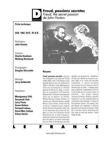 Freud, passions secrÃ¨tes fiche - Le France