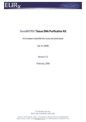 GeneMATRIX Tissue DNA Purification Kit