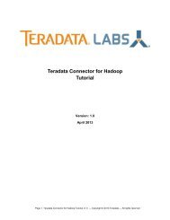 Teradata Connector for Hadoop Tutorial