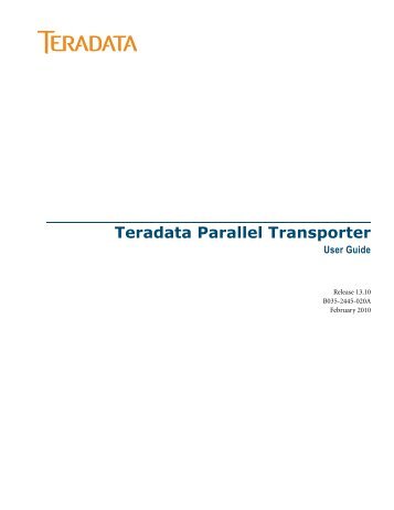 Teradata Parallel Transporter
