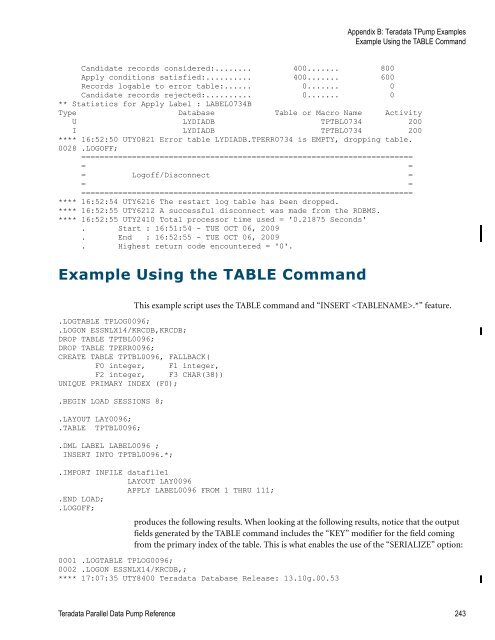 Teradata Parallel Data Pump