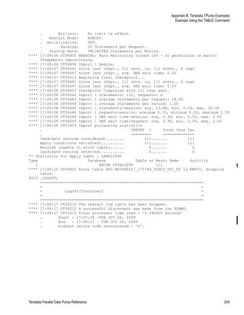 Teradata Parallel Data Pump