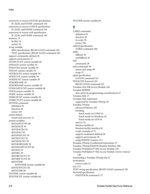 Teradata Parallel Data Pump