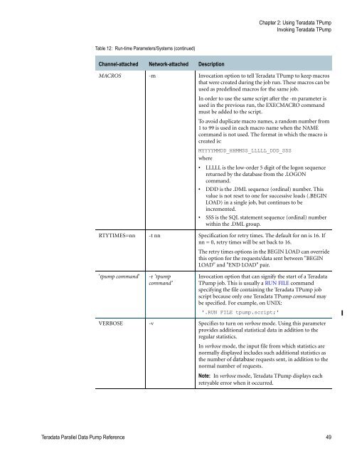 Teradata Parallel Data Pump