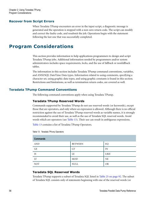 Teradata Parallel Data Pump