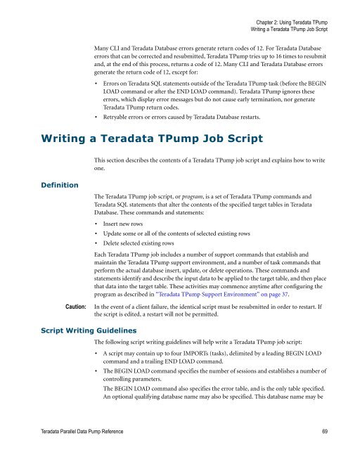 Teradata Parallel Data Pump