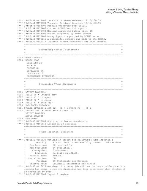 Teradata Parallel Data Pump