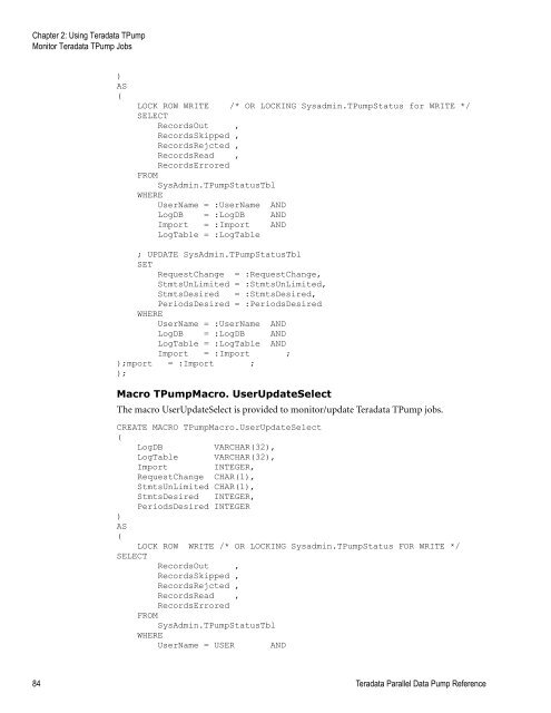 Teradata Parallel Data Pump