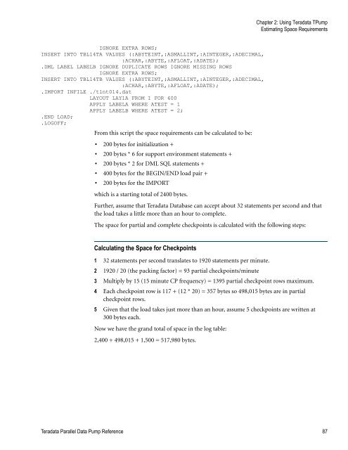 Teradata Parallel Data Pump