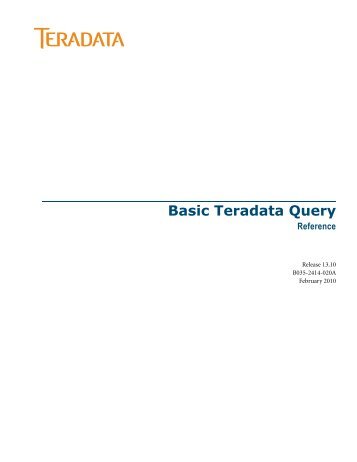 Basic Teradata Query