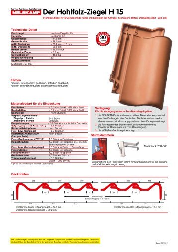 Der Hohlfalz-Ziegel H 15 - Nelskamp