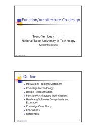 Function/Architecture Co-design Outline