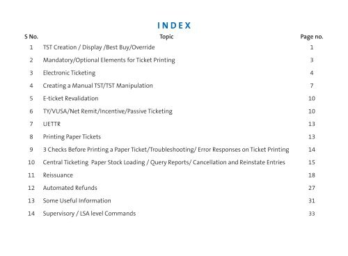 S No. Topic Page no. 1 TST Creation / Display ... - Amadeus India