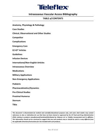 Intraosseous Vascular Access Bibliography