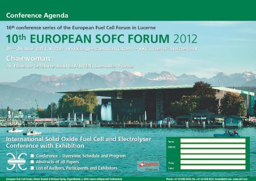 Conference Agenda - European Fuel Cell Forum
