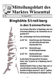 Mitteilungsblatt des Marktes Wiesenttal - Markt Wiesenttal