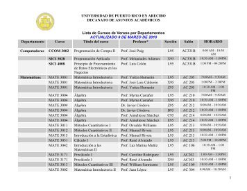 1 UNIVERSIDAD DE PUERTO RICO EN ARECIBO DECANATO DE ...