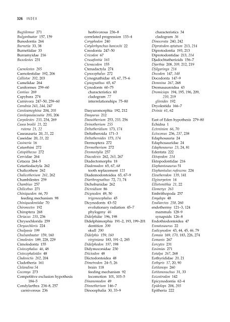 The Origin and Evolution of Mammals - Moodle