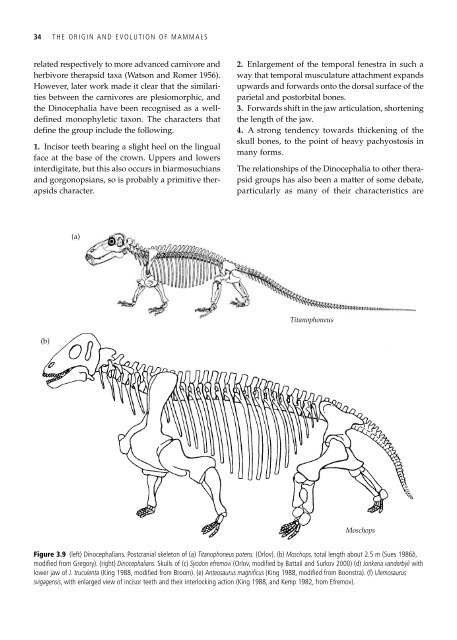 The Origin and Evolution of Mammals - Moodle