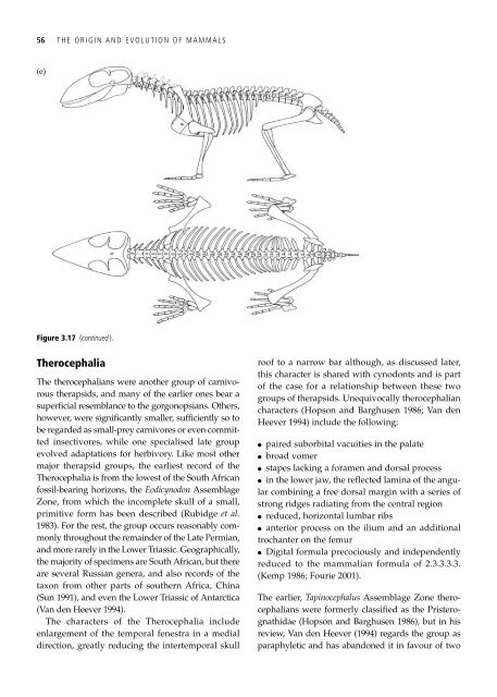 The Origin and Evolution of Mammals - Moodle