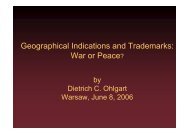 Geographical Indications and Trademarks War or Peace?