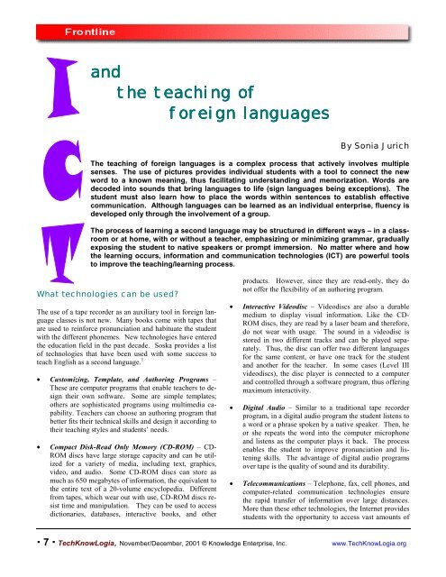 From Print to the Mobile Phone ICT and Language Learning