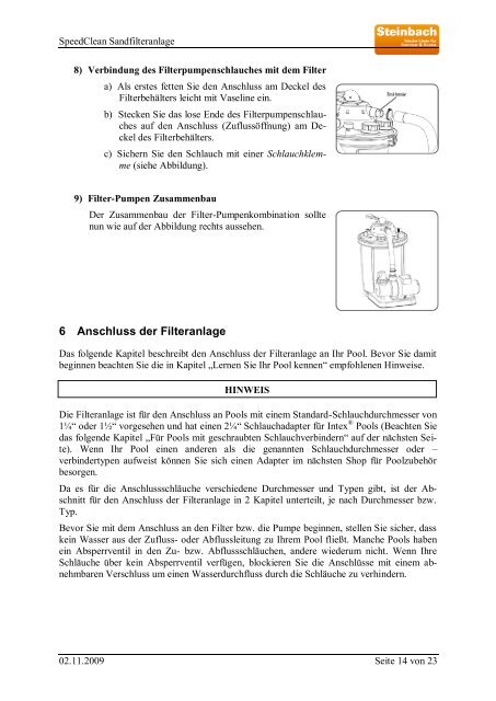 Aquaquik Sandfilteranlage - Steinbach