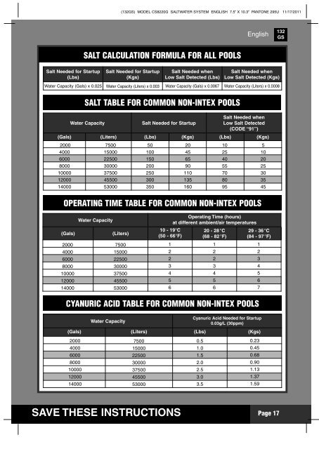 save these instructions - Steinbach