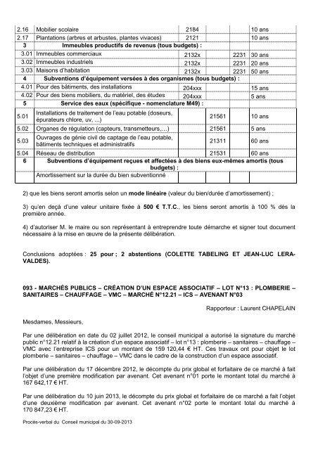 PROCÃS-VERBAL des DÃLIBÃRATIONS Conseil Municipal de la ...