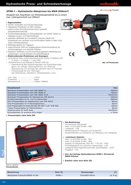 Hydraulische Press- und Schneidwerkzeuge