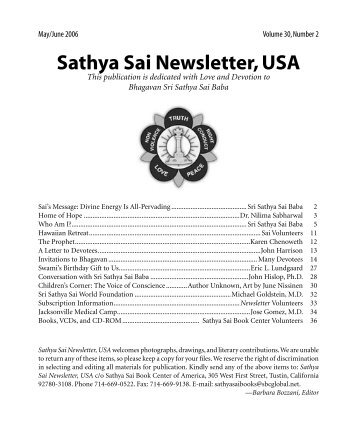 Sathya Sai Newsletter USA