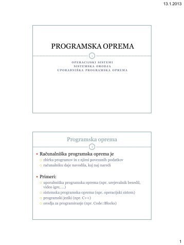 PROGRAMSKA OPREMA