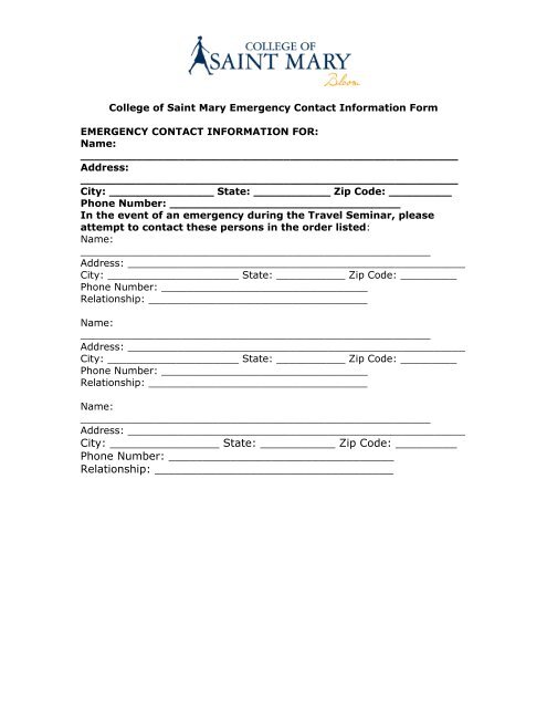 Student Agreement Form for National and International Travel