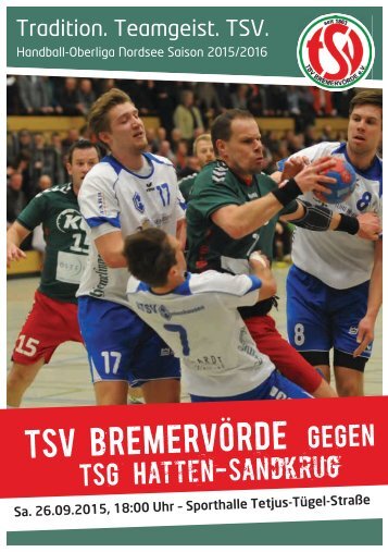 Hallenheft TSV Bremervörde gegen TSG Hatten-Sandkrup am 26.09.2015