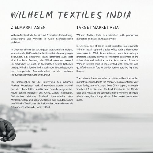 Wilhelm Textil® Imagebroschüre / Imagebrochure
