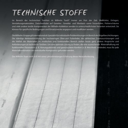 Wilhelm Textil® Imagebroschüre / Imagebrochure