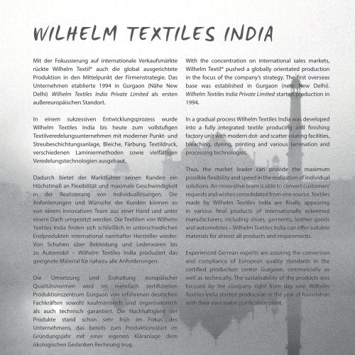 Wilhelm Textil® Imagebroschüre / Imagebrochure